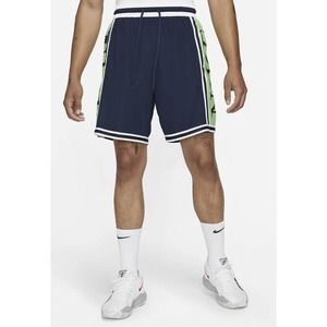 Nike Mens DNA+ Basketball Shorts College Navy Lime Glow Sz XL DA5705-419
